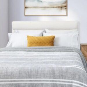 Life Comfort Sherpa Fleece Blanket, 98 x 92 inches (Gray)